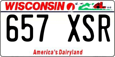 WI license plate 657XSR