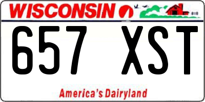 WI license plate 657XST