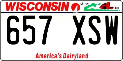 WI license plate 657XSW