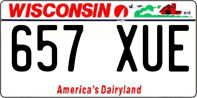 WI license plate 657XUE