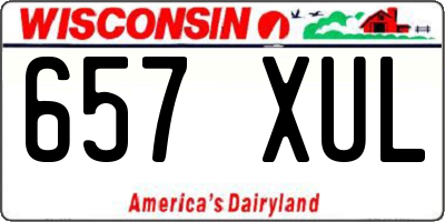 WI license plate 657XUL