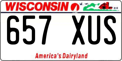 WI license plate 657XUS