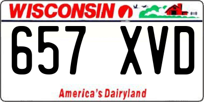 WI license plate 657XVD