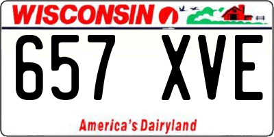 WI license plate 657XVE