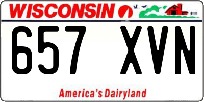 WI license plate 657XVN