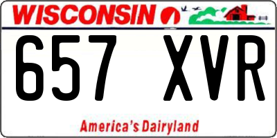 WI license plate 657XVR