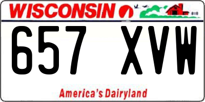 WI license plate 657XVW