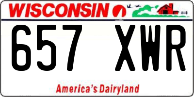 WI license plate 657XWR