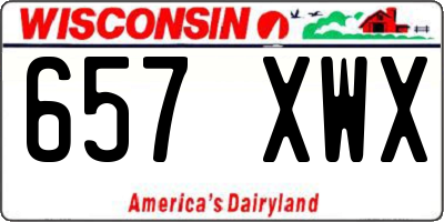 WI license plate 657XWX