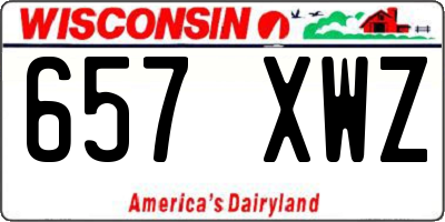 WI license plate 657XWZ