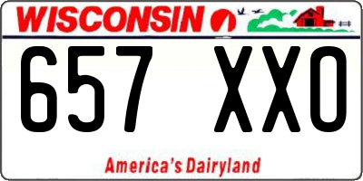 WI license plate 657XXO