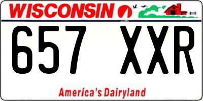 WI license plate 657XXR