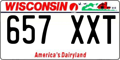 WI license plate 657XXT