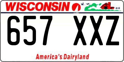 WI license plate 657XXZ
