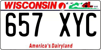 WI license plate 657XYC
