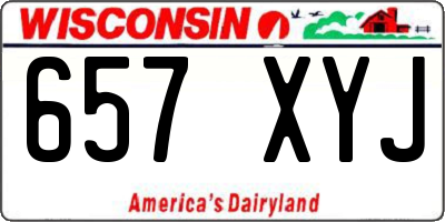 WI license plate 657XYJ