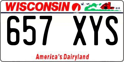WI license plate 657XYS