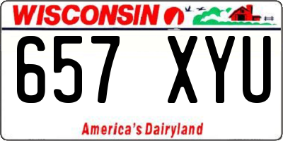 WI license plate 657XYU