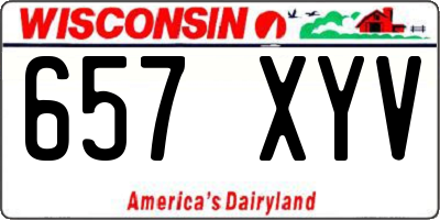 WI license plate 657XYV