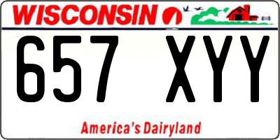 WI license plate 657XYY