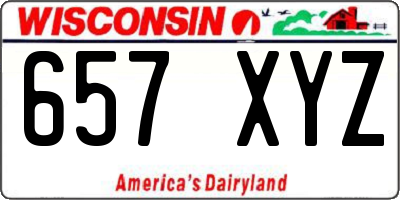 WI license plate 657XYZ