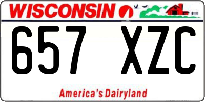 WI license plate 657XZC