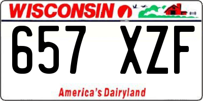 WI license plate 657XZF