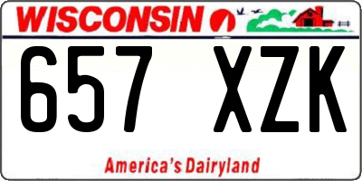 WI license plate 657XZK