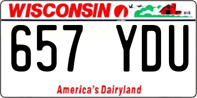 WI license plate 657YDU