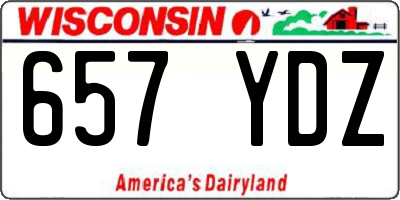 WI license plate 657YDZ