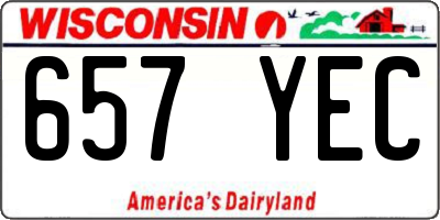 WI license plate 657YEC