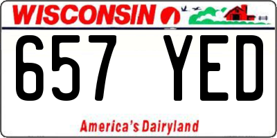 WI license plate 657YED