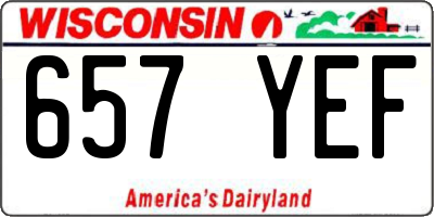 WI license plate 657YEF