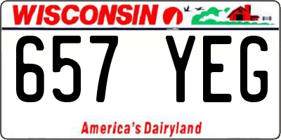 WI license plate 657YEG