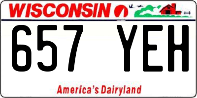 WI license plate 657YEH