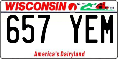 WI license plate 657YEM