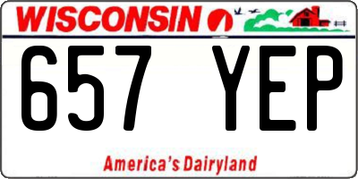WI license plate 657YEP