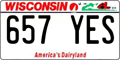 WI license plate 657YES