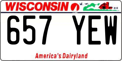 WI license plate 657YEW