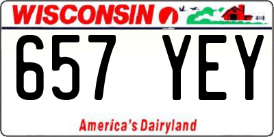 WI license plate 657YEY