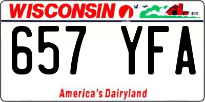 WI license plate 657YFA
