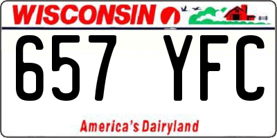 WI license plate 657YFC