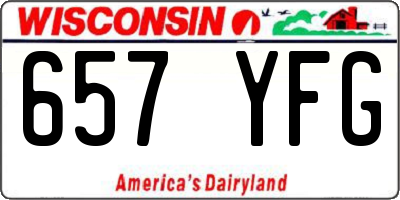 WI license plate 657YFG