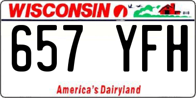 WI license plate 657YFH