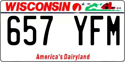 WI license plate 657YFM