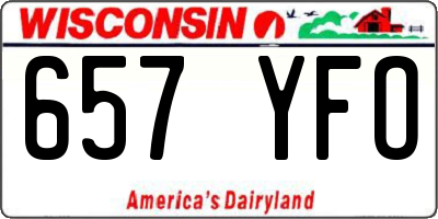 WI license plate 657YFO