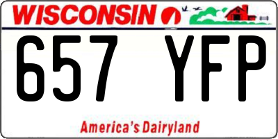 WI license plate 657YFP
