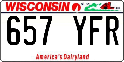 WI license plate 657YFR