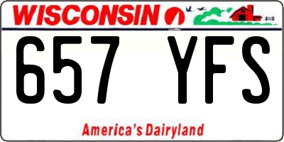 WI license plate 657YFS