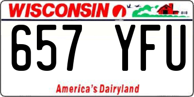 WI license plate 657YFU
